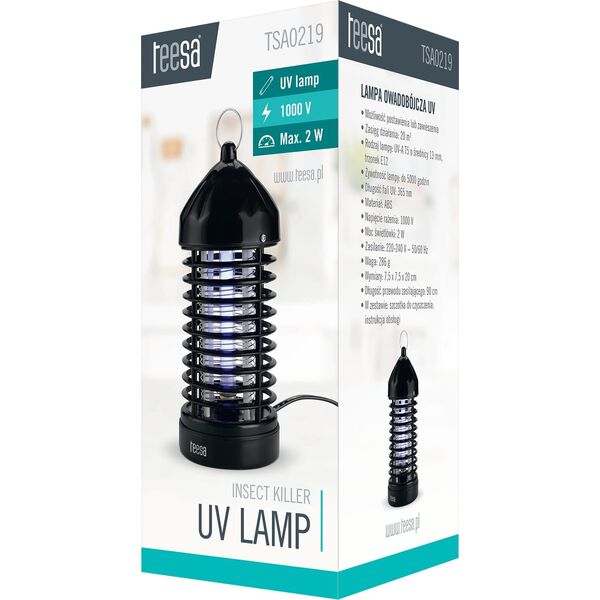 Lampa owadobójcza elektryczna UV rażąca komary muchy meszki owady TEESA