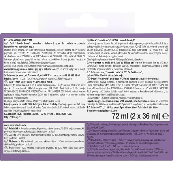 Duck Fresh Dick Zapas Krążek Żelowy do Wc 2x36ml Lavender..