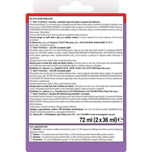 Duck Fresh Dick Zapas Krążek Żelowy do Wc 2x36ml Lavender..