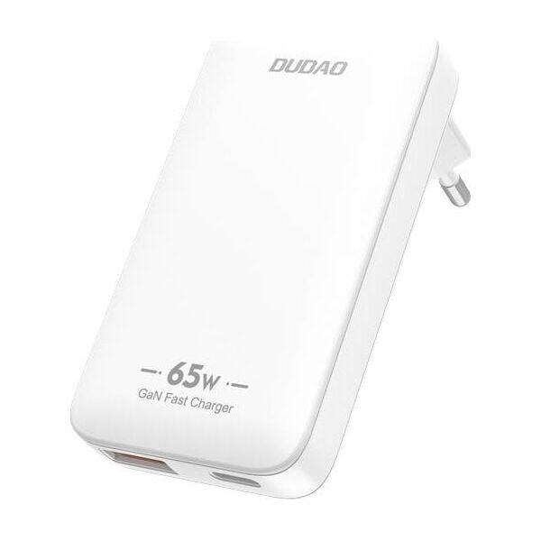 Ładowarka sieciowa GaN Dudao A65Q 65W USB-A / USB-C PD ultracienka - biała