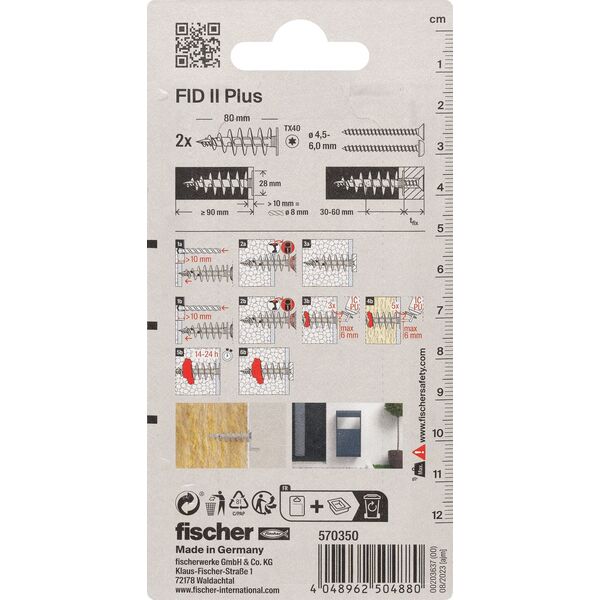 Dowel for insulating materials FID80 II, Fischer 2 pcs.