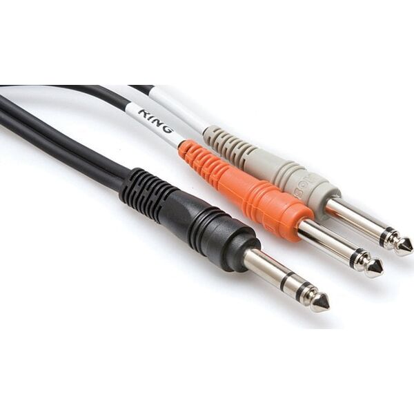 Hosa Technology TRS/2 x TS, Male, 2 x 6.35mm TS, Male, 3 m, Black
