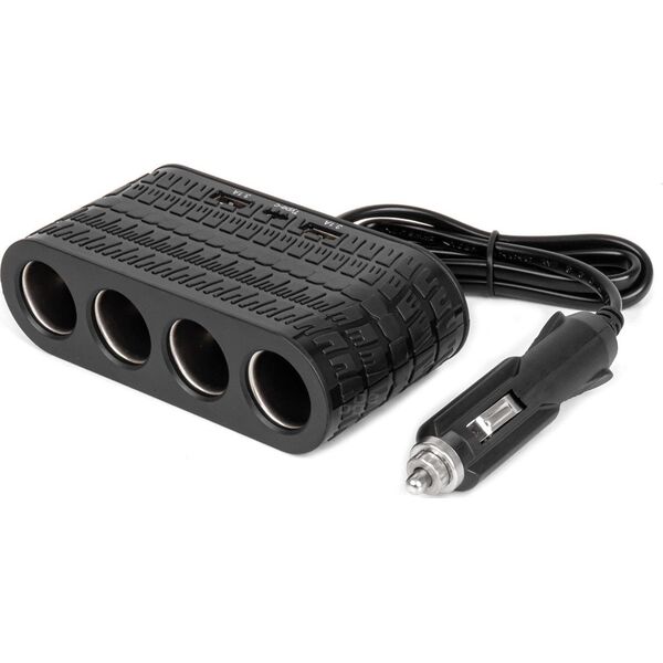 Rozdzielacz gniazda zapalniczki z ładowarką 2x usb-a 1x usb-c 12v 24v 120w 80cm amio-04367