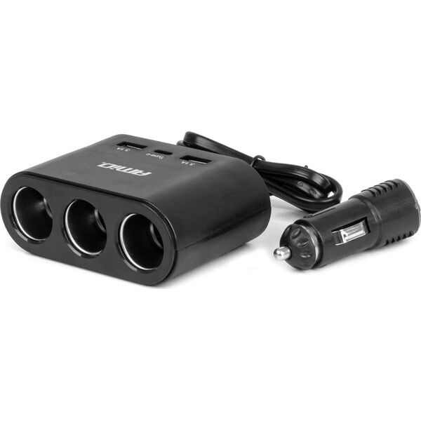 Rozdzielacz gniazda zapalniczki z ładowarką 2x usb-a 1x usb-c 12v 24v 120w 70cm amio-04361