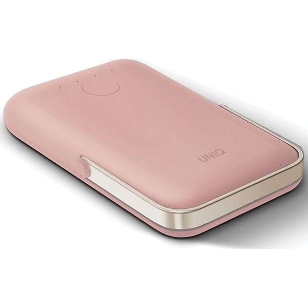 UNIQ Powerbank Hoveo 5000mAh USB-C 20WPD Fast charge Wireless Magnetic różowy/blush pink