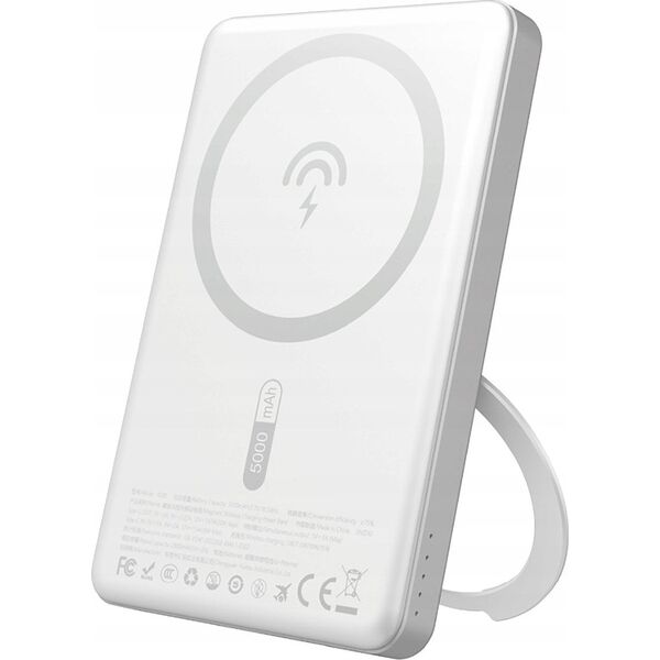 Powerbank Dudao K28S 20W PD 5000mAh z MagSafe i podstawką - srebrny