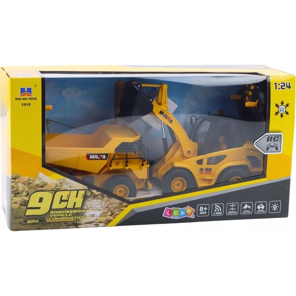 Zestaw Ładowarka Spychacz Wywrotka 1:24 Zdalnie Sterowane RC 2w1
