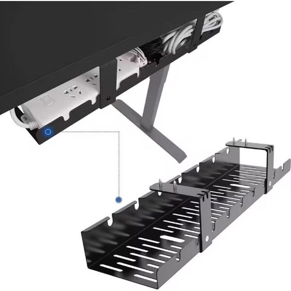 ATL DA263 Organizer na kable pod biurko blat  czarny