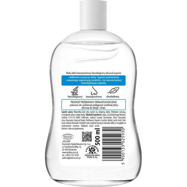 BIAŁY JELEŃ Żel pod prysznic bezzapachowy hipoalergiczny 500 ml