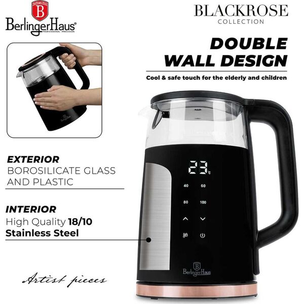 CZAJNIK ELEKTRYCZNY 1,7L BERLINGER HAUS BH-9477 BLACK ROSE