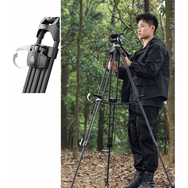 Profesjonalny STATYW do Filmowania VIDEO 25kg 149.5cm BOWL 75mm / Ulanzi / T047