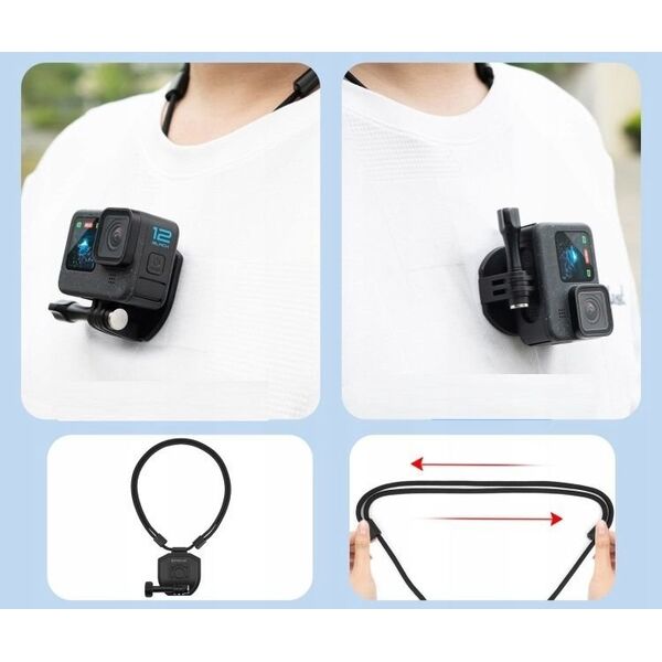 Zestaw Uchwyt na Magnes Szyję do GoPro HERO 13 12 11 Mini 10 9 8 7 6 5 MAX / PU739B