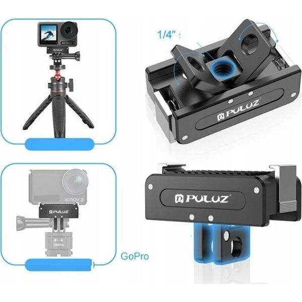 Adapter Uchwyt Mocowanie na 1/4'' System GoPro do DJI Osmo Action 5 Pro / 4 / 3 / PU743B