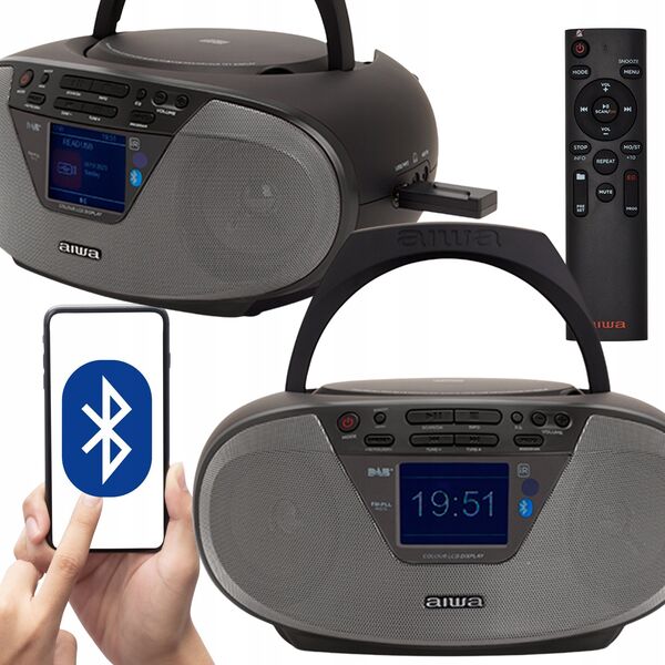 Boombox AIWA BBTU-500 DAB+/FM RDS/CD/USB/BT μαύρο