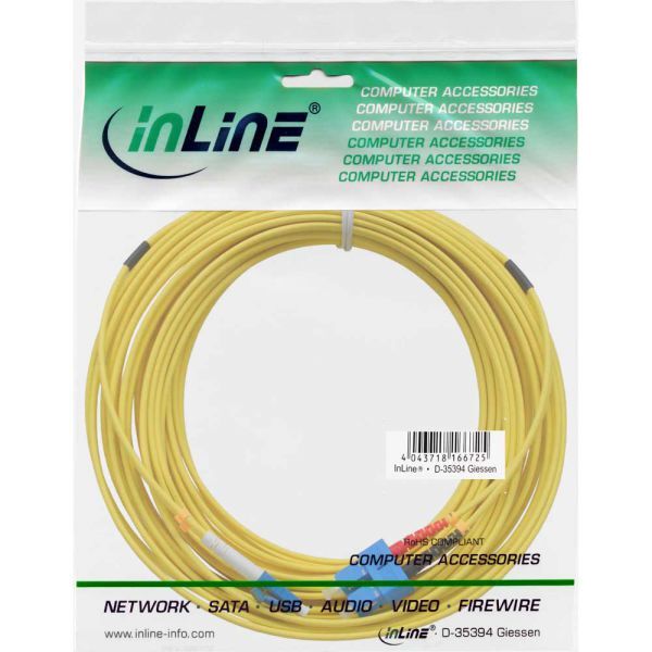 InLine Patchcord światłowodowy LC/SC, 9/125µm, OS2, 15m (88656A)