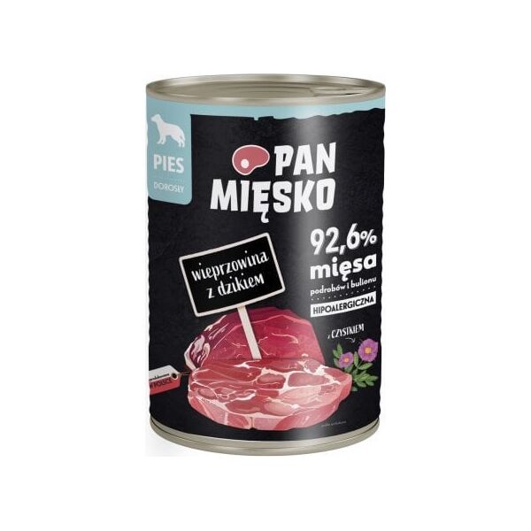 Pan Mięsko Karma mokra dla psa Wieprzowina z dzikiem  (dorosły) 400g