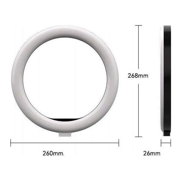 Lampa Pierścieniowa Led Ring 10" / 26 Cm / Vlog 12w Na Statyw 1/4" Selfie Foto Telesin / P3-fs-02
