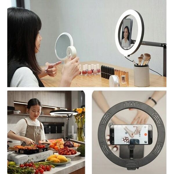 Lampa Pierścieniowa Led Ring 10" / 26 Cm / Vlog 12w Na Statyw 1/4" Selfie Foto Telesin / P3-fs-02