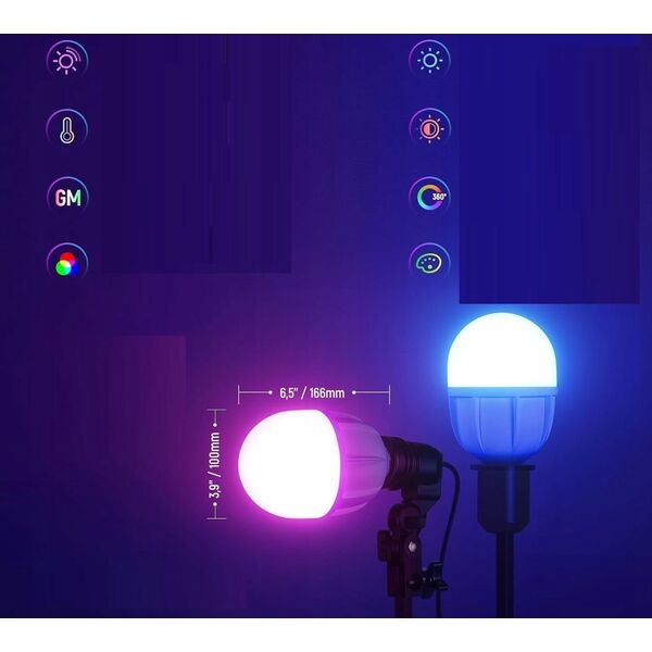 Zestaw Oświetleniowy 2x Softbox 60cm / Statyw 210cm / 90 Żarówka Rgb Bluetooth / Nk800