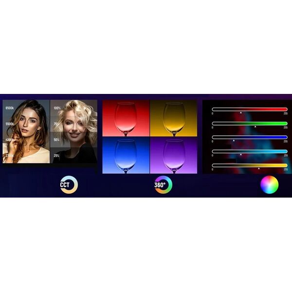 Zestaw Oświetleniowy 2x Softbox 60cm / Statyw 210cm / 90 Żarówka Rgb Bluetooth / Nk800