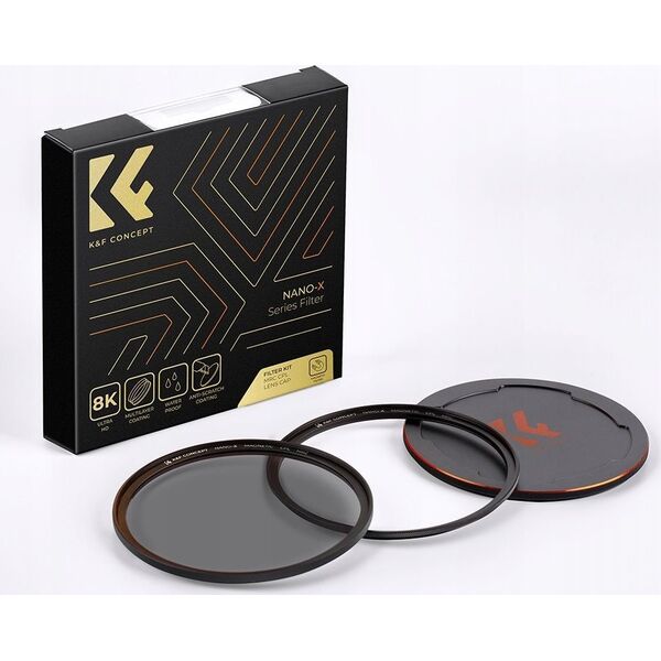Zestaw 3w1 Filtr Polaryzacyjny Cpl Pierścień Magnetyczny Dekielek K&f 67 Mm / Sku.1705