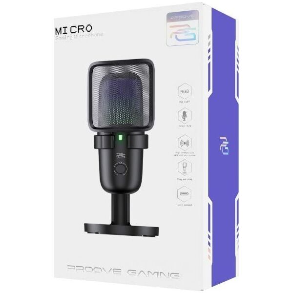 Mikrofon Pojemnościowy Gamingowy Studyjny 24bit 96khz Na Usb-c Rgb Statyw / Gmmc00022401 / Micro