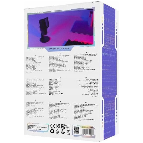 Mikrofon Pojemnościowy Gamingowy Studyjny 24bit 96khz Na Usb-c Rgb Statyw / Gmmc00022401 / Micro