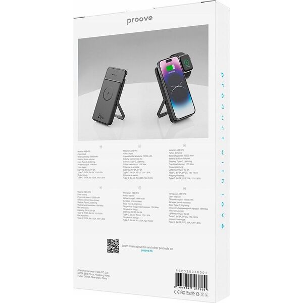 Powerbank Indukcja Qi Stojak Magsafe 2w1 Na Telefon + Zegarek 10000mah 20w / Power Stand