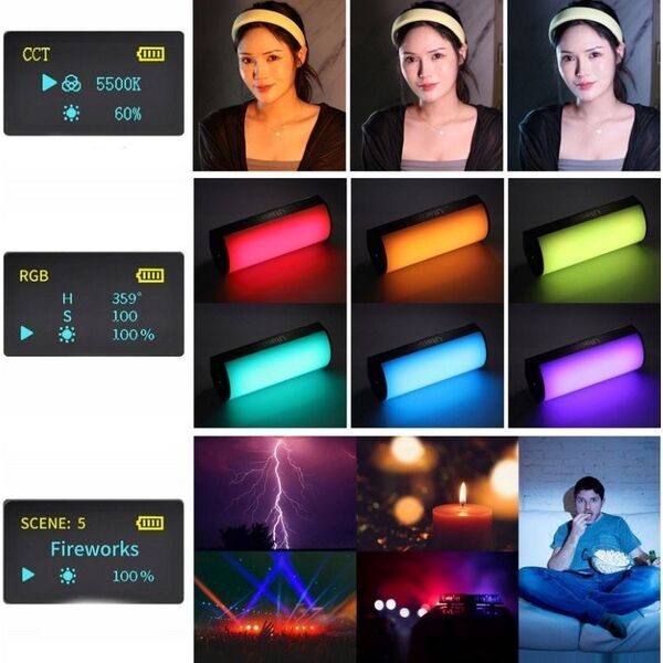 Lampa Diodowa Tuba Led Oświetlenie Miecz Świetlny Rgb 3300 Mah / Ulanzi Vl119 / L132
