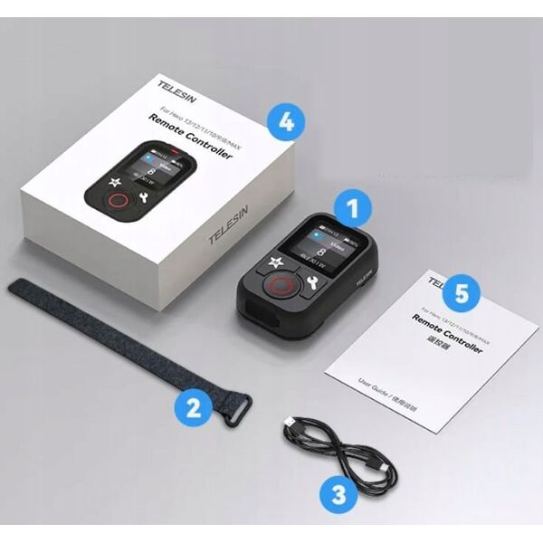 Pilot Bezprzewodowy Bt Do Gopro Hero 13 12 11 10 9 8 Black Max Telesin Ip54 / S5-rmt-01-tgp / T13