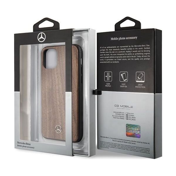 Mercedes Mercedes MEHCN58VWOLB iPhone 11 Pro hard case brązowy/brown Wood Line Walnut