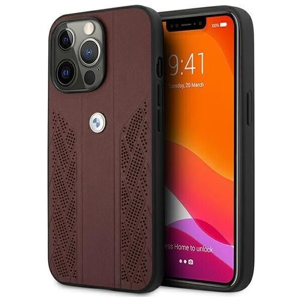 BMW Etui Bmw Bmhcp13Xrsppr Iphone 13 Pro Max 6,7" Czerwony/Red Hardcase Leather Curve Perforate