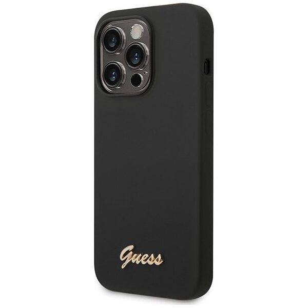 Guess Etui Guess GUHCP14XSLSMK Apple iPhone 14 Pro Max czarny/black hard case Silicone Vintage Gold Logo