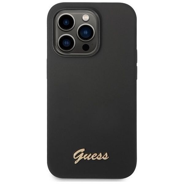 Guess Etui Guess GUHCP14XSLSMK Apple iPhone 14 Pro Max czarny/black hard case Silicone Vintage Gold Logo