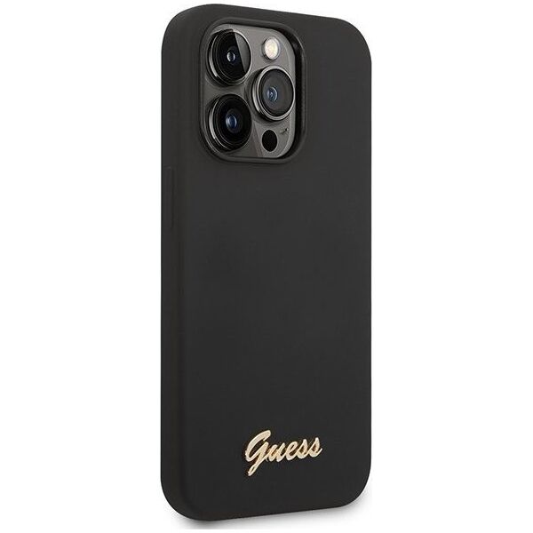 Guess Etui Guess GUHCP14XSLSMK Apple iPhone 14 Pro Max czarny/black hard case Silicone Vintage Gold Logo