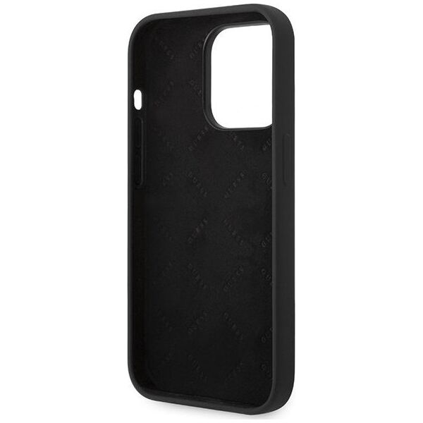 Guess Etui Guess GUHCP14XSLSMK Apple iPhone 14 Pro Max czarny/black hard case Silicone Vintage Gold Logo