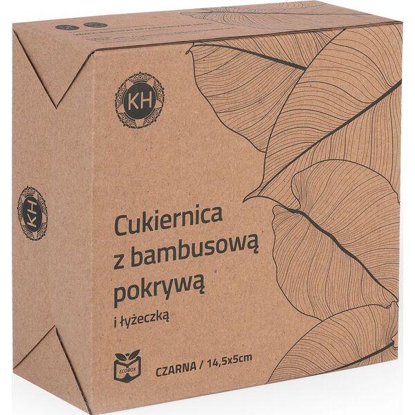 Konighoffer Cukiernica z pokrywką i łyżeczką Konighoffer czarna () - 5903313424240