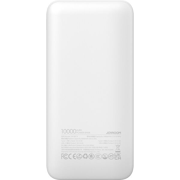 Powerbank Joyroom Powerbank Joyroom JR-PBF12 10000mAh 2.4A 2x USB-A 1x USB-C - biały