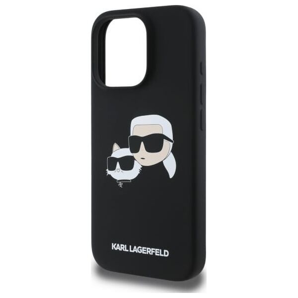 Karl Lagerfeld Liquid Silicone Double Heads MagSafe Case for iPhone 16 Pro Black