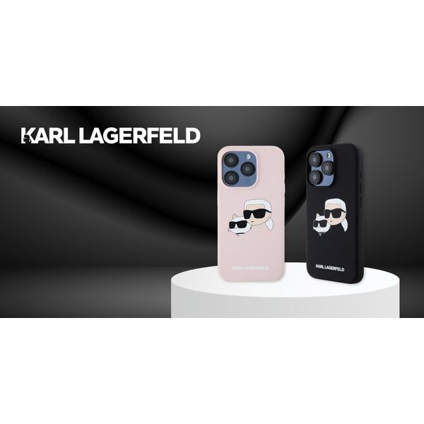 Karl Lagerfeld Liquid Silicone Double Heads MagSafe Case for iPhone 16 Pro Black