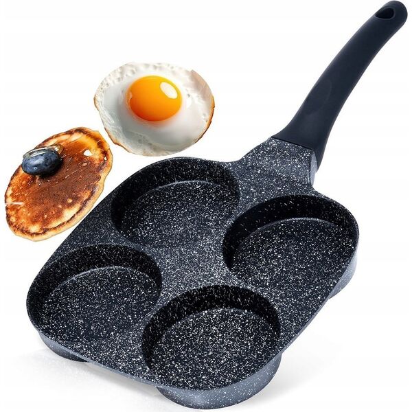 Patelnia Vilde Patelnia do Jajek Placków Pancakes Granitowa 4 Otwory Solidna VILDE 19x19cm
