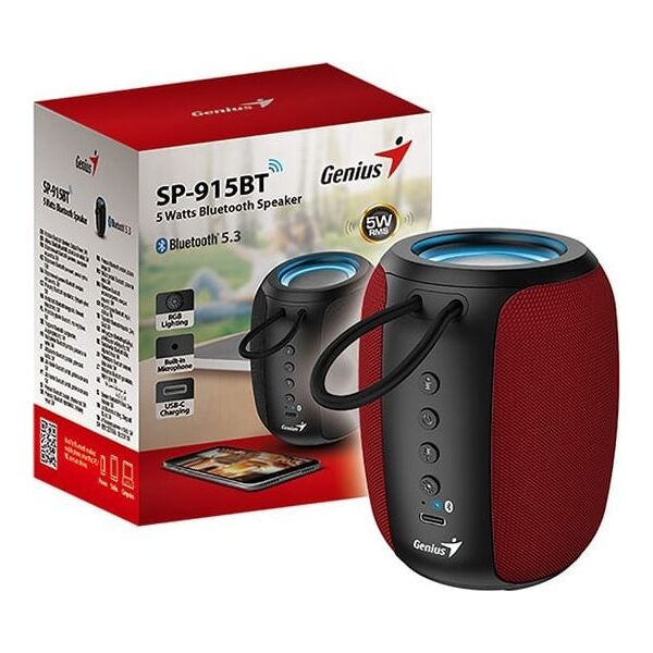 Genius głośnik SP-915BT, 1.0, 5W, czerwony, COPILOT