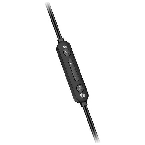 Genius HS-220U AI, słuchawki z mikrofonem, przewodowaczarna, 2.0, zamykane, USB - C