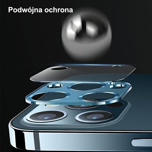 Usams USAMS Camera Lens Glass iPhone 12 Pro Max metal niebieski/blue BH707JTT04 (US-BH707)