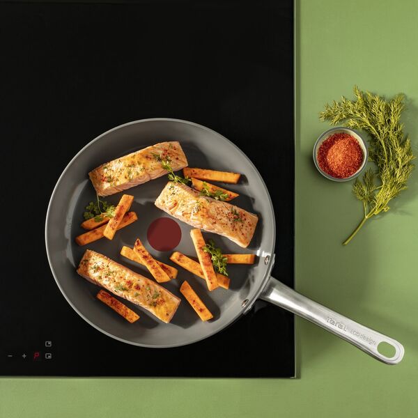 Tefal Renew+ C4240253, Στρογγυλό, Πολυχρηστικό τηγάνι, Γκρι, Κεραμικό, Αλουμίνιο, 1.27 L