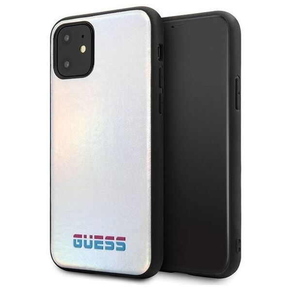 Guess Guess GUHCN61BLD iPhone 11 srebrny /silver hard case Iridescent uniwersalny
