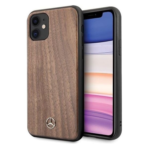 Mercedes Mercedes MEHCN61VWOLB iPhone 11 hard case brązowy/brown Wood Line Walnut