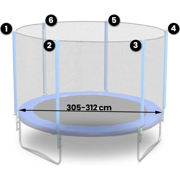 Neo-Sport Siatka zewnętrzna do trampolin 312cm 10ft