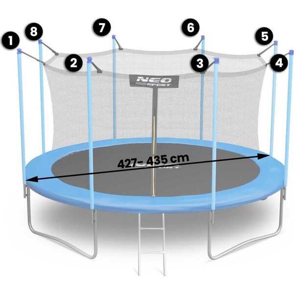 Neo-Sport Siatka wewnętrzna do trampolin 435cm 14ft