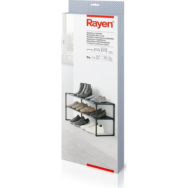 Rayen Rayen Dwupoziomowy stojak półka na buty 38 x 59 cm szara